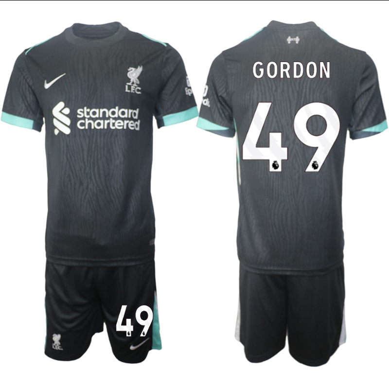 Men 2024-2025 Club Liverpool away Black #49 Soccer Jersey